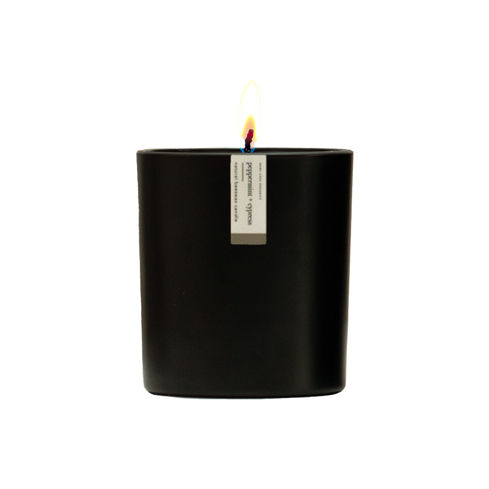 Peppermint + Cypress Beeswax Candle